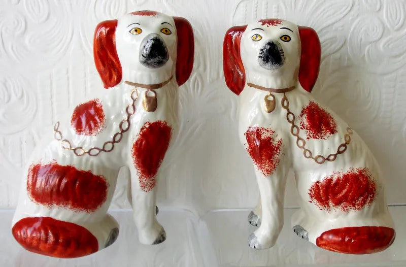 Pair of Antique Victorian Staffordshire Pottery 