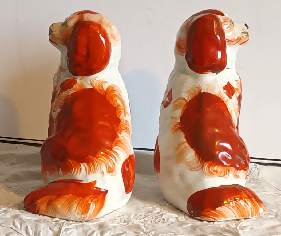 Pair of Antique Victorian Staffordshire Spaniels