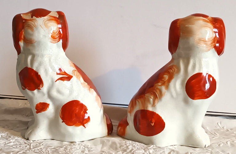 Pair of Antique Victorian Staffordshire Spaniels