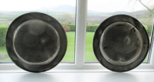 Pair of Antique English Georgian Pewter Chargers