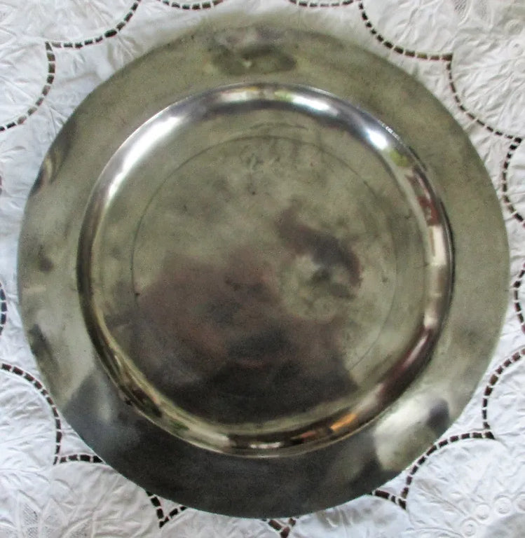 Pair of Antique English Georgian Pewter Chargers