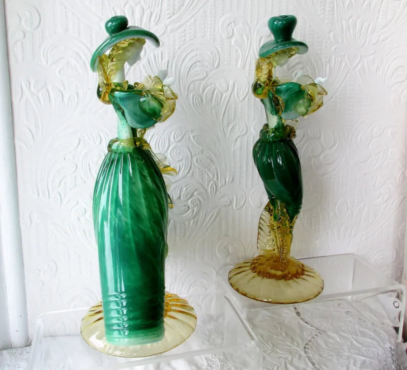 Pair of Vintage Italian Venetian Glass Figurines