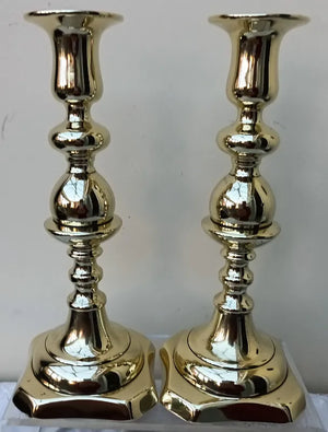 Pair of Antique Victorian Brass Candlesticks