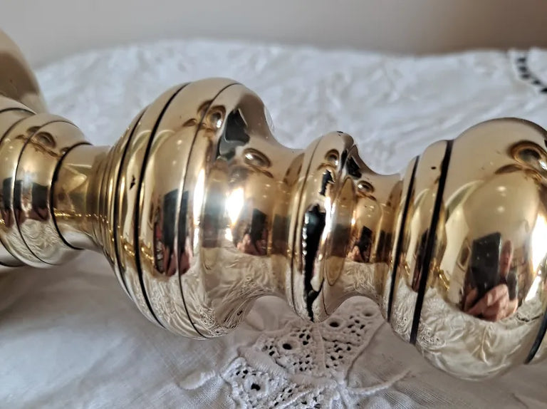Pair of Antique English Victorian Brass Candlesticks