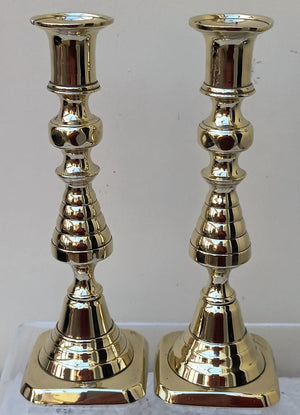 Pair Victorian Brass Candlesticks 25a