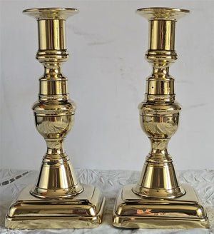 Pair Victorian Brass Candlesticks 27a
