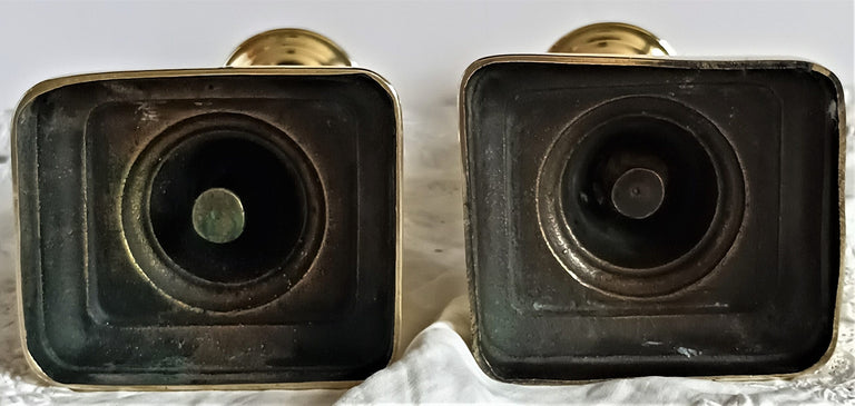 Pair of Antique Victorian Brass Candlesticks