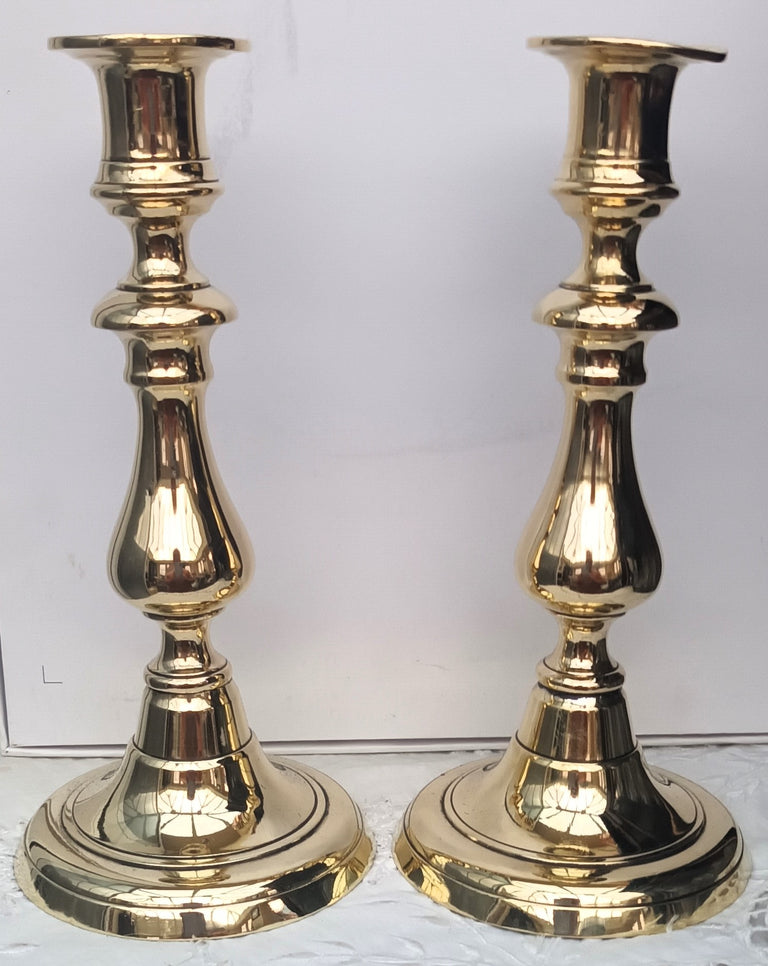 Pair Victorian Brass Candlesticks 31b