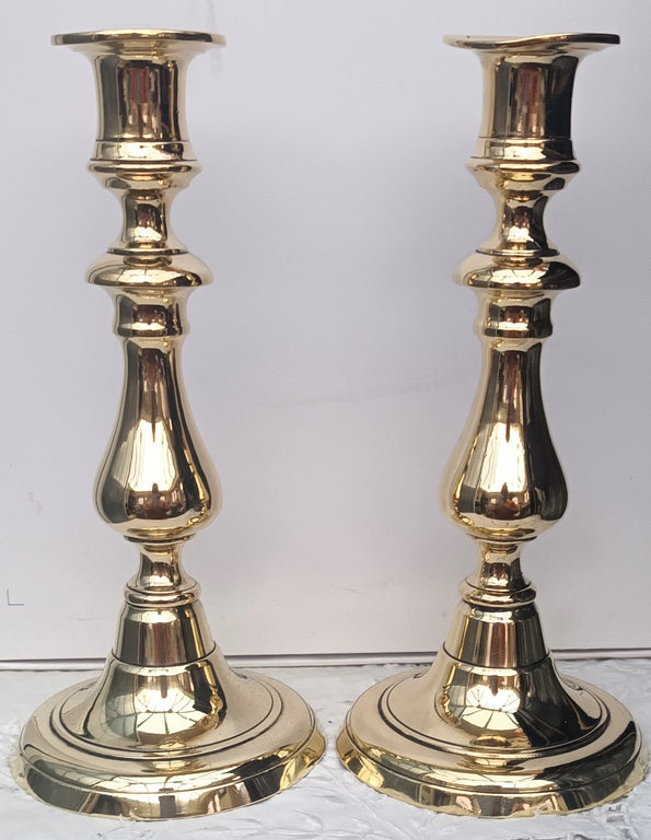 Pair Victorian Brass Candlesticks 31d