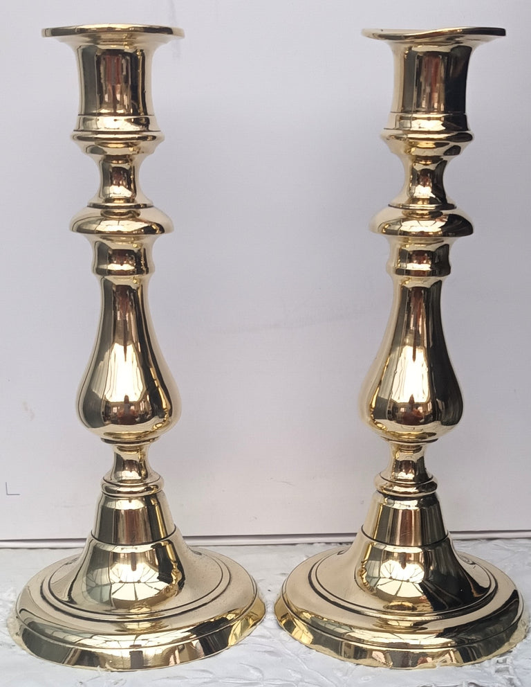 Pair Victorian Brass Candlesticks 31d