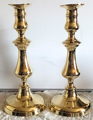 Pair Victorian Brass Candlesticks 32a