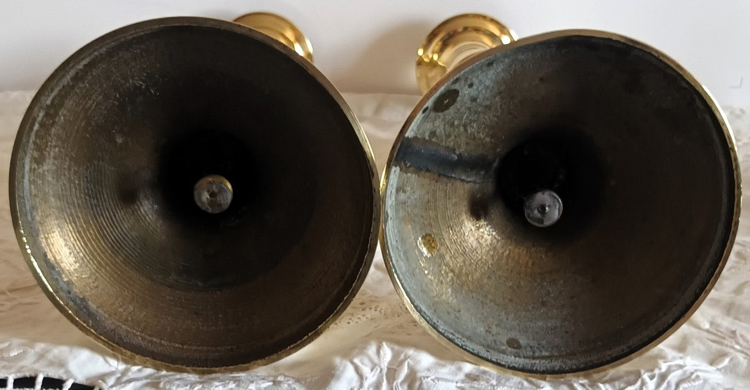 Pair of Antique Victorian Brass Candlesticks