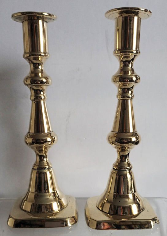 Pair Victorian Brass Candlesticks 34a