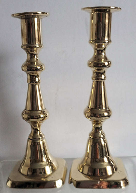 Pair Victorian Brass Candlesticks 34b