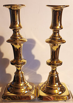 Pair Victorian Brass Candlesticks 36a
