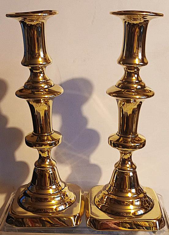 Pair Victorian Brass Candlesticks 36d