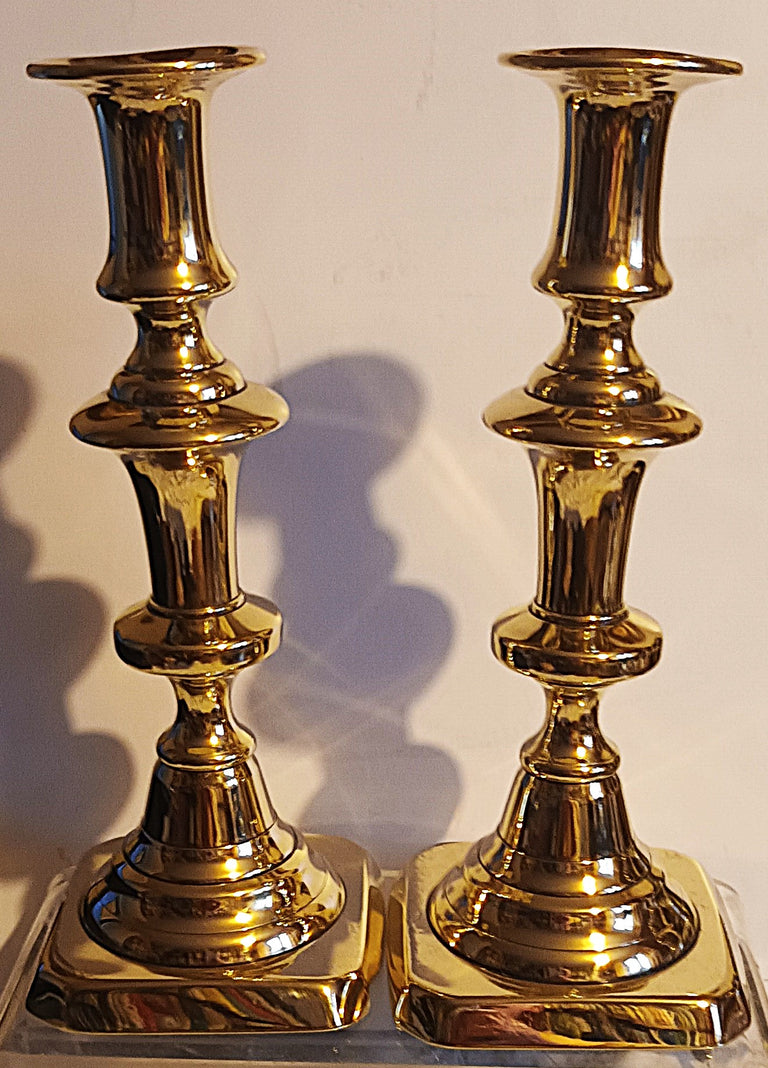 Pair Victorian Brass Candlesticks 36d