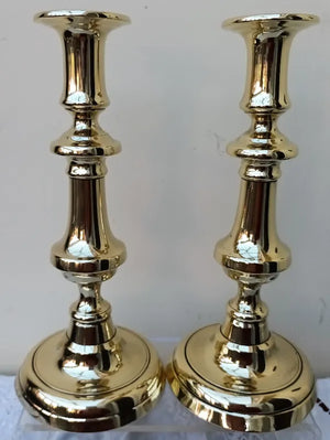Pair of Antique Victorian Brass Candlesticks