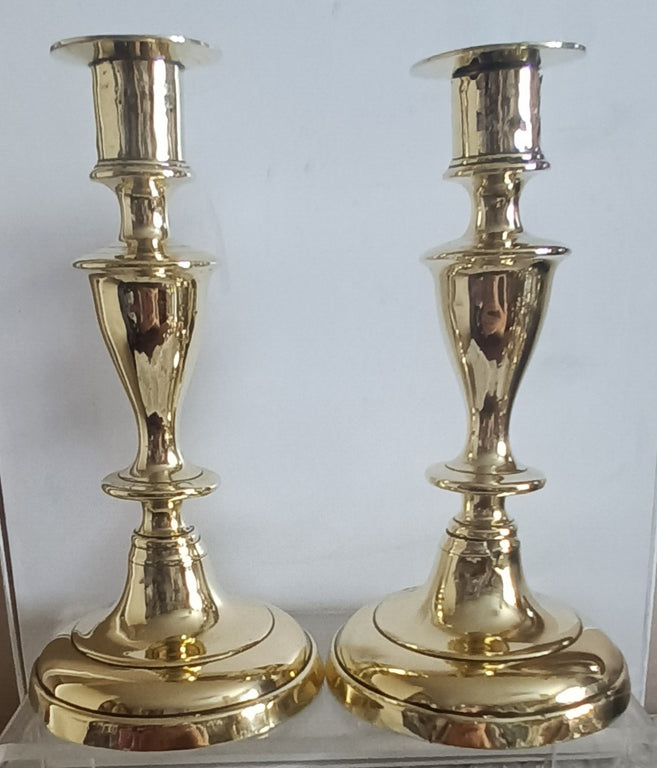 Pair Victorian Brass Candlesticks 9a