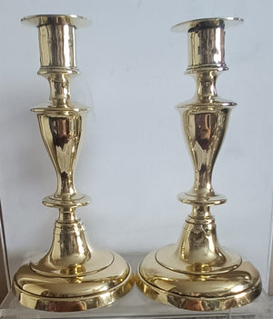 Pair Victorian Brass Candlesticks 9a