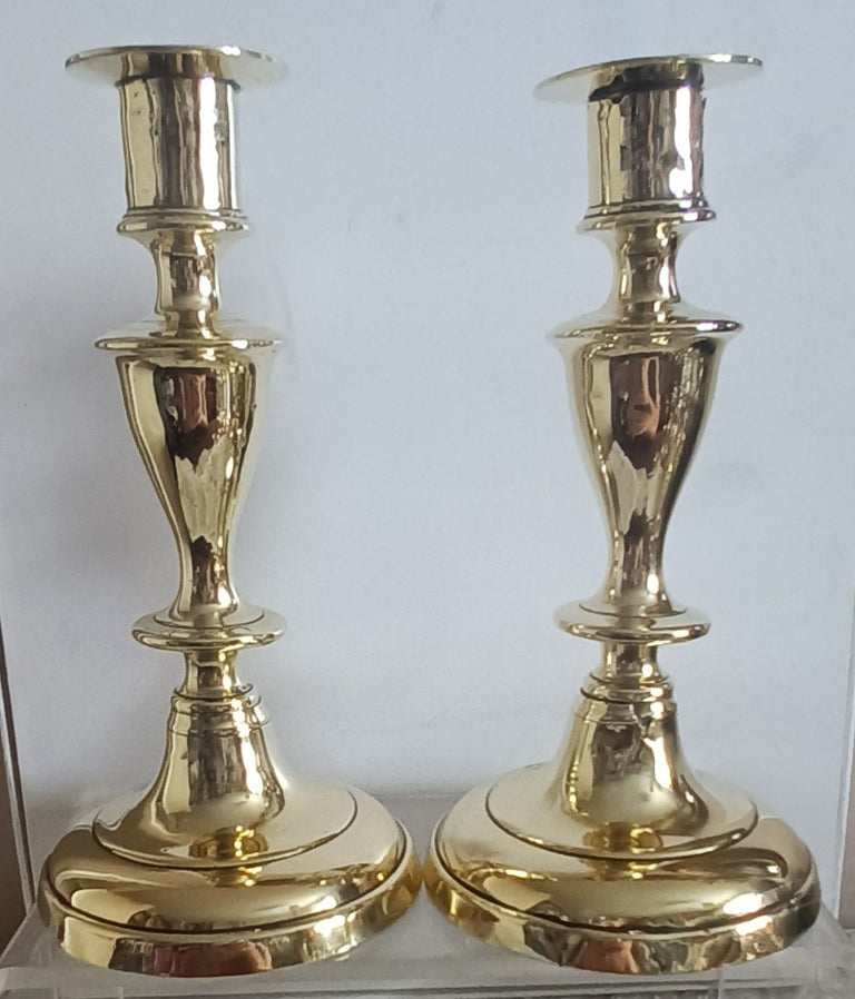 Pair Victorian Brass Candlesticks 9a