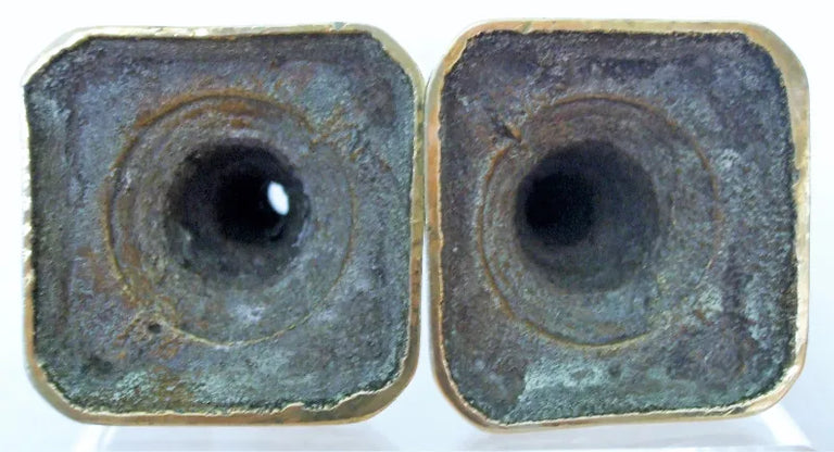 Pair of Antique English Victorian Brass Tapersticks