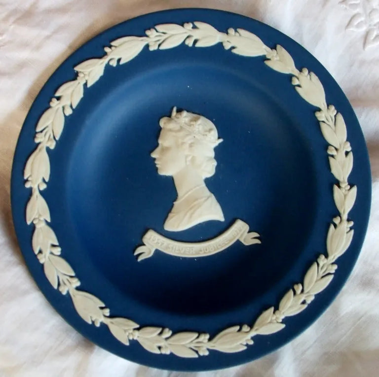 Pair of Wedgwood Jasper Ware Commemorative Dishes
