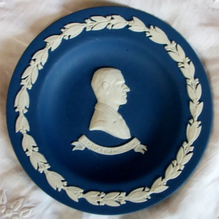 Pair of Wedgwood Jasper Ware Commemorative Dishes