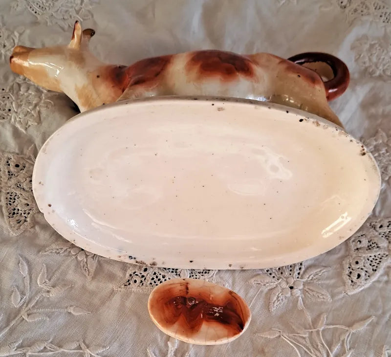 Pair of Antique Victorian Staffordshire Cow Creamers