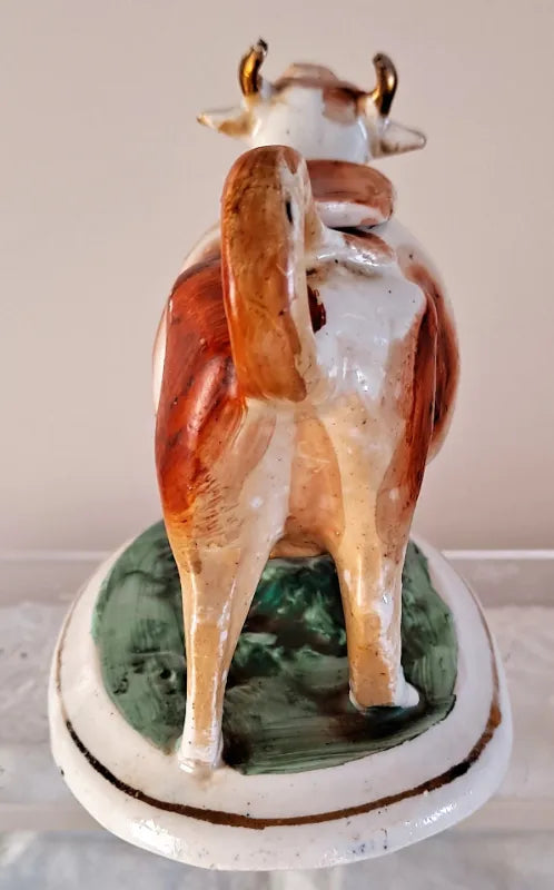 Pair of Antique Victorian Staffordshire Cow Creamers