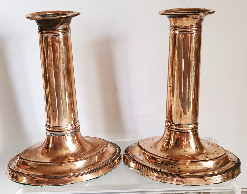 Pair of Georgian OSP - Copper Candlesticks 1c