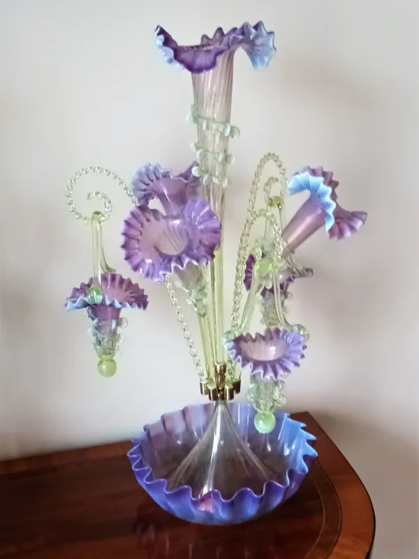 Lavender and Green Epergne 2
