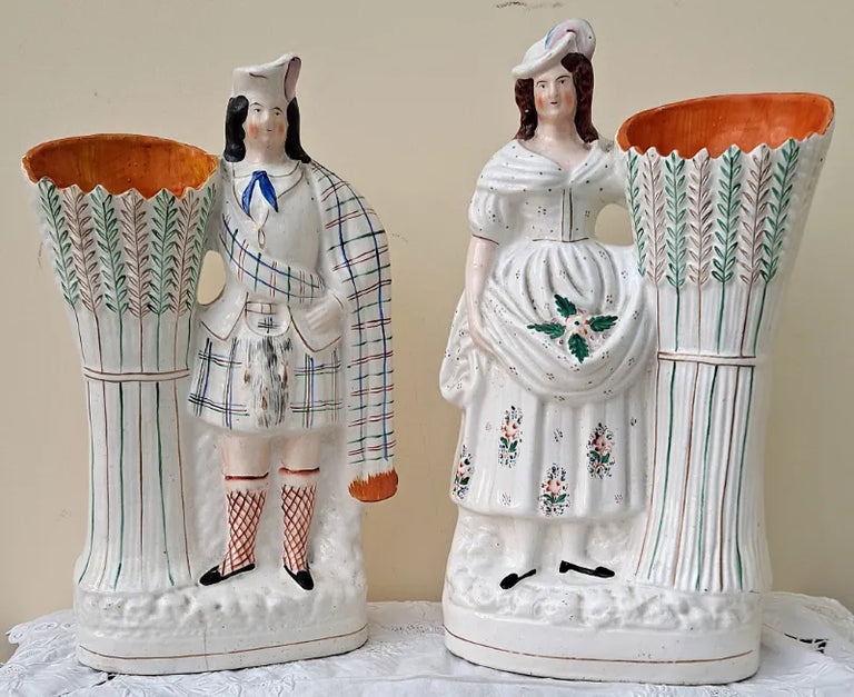 Pair of Antique Victorian Staffordshire 
