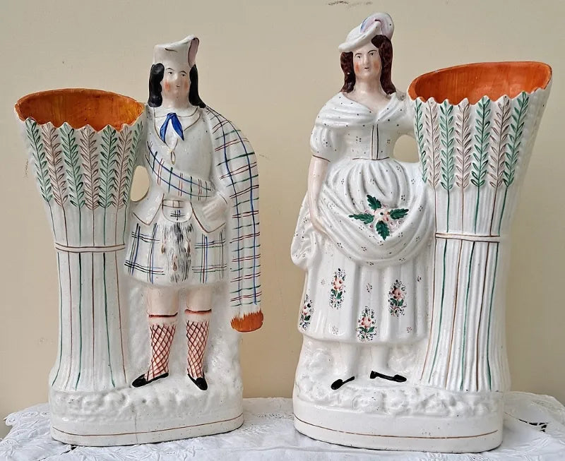 Pair of Antique Victorian Staffordshire 