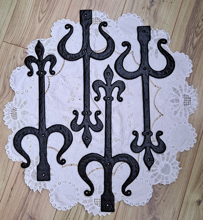 Pair of Antique English Victorian Wrought Iron Hinges