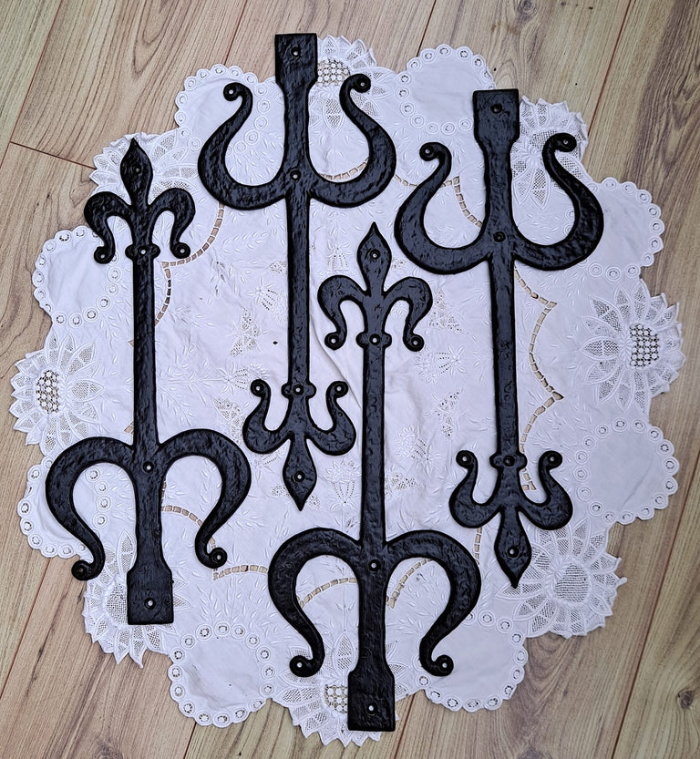 Pair of Antique English Victorian Wrought Iron Hinges