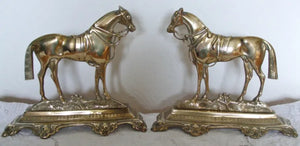 Pair Brass Chimney Horses 2