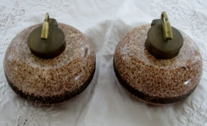 Pair of Antique Scottish Victorian Curling Stones Inkwells