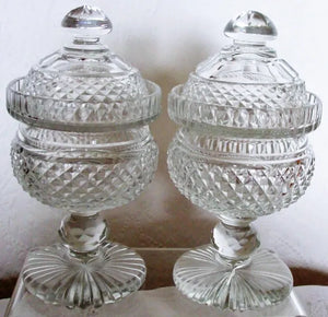 Pair Cut Glass Sweetmeat Dishes