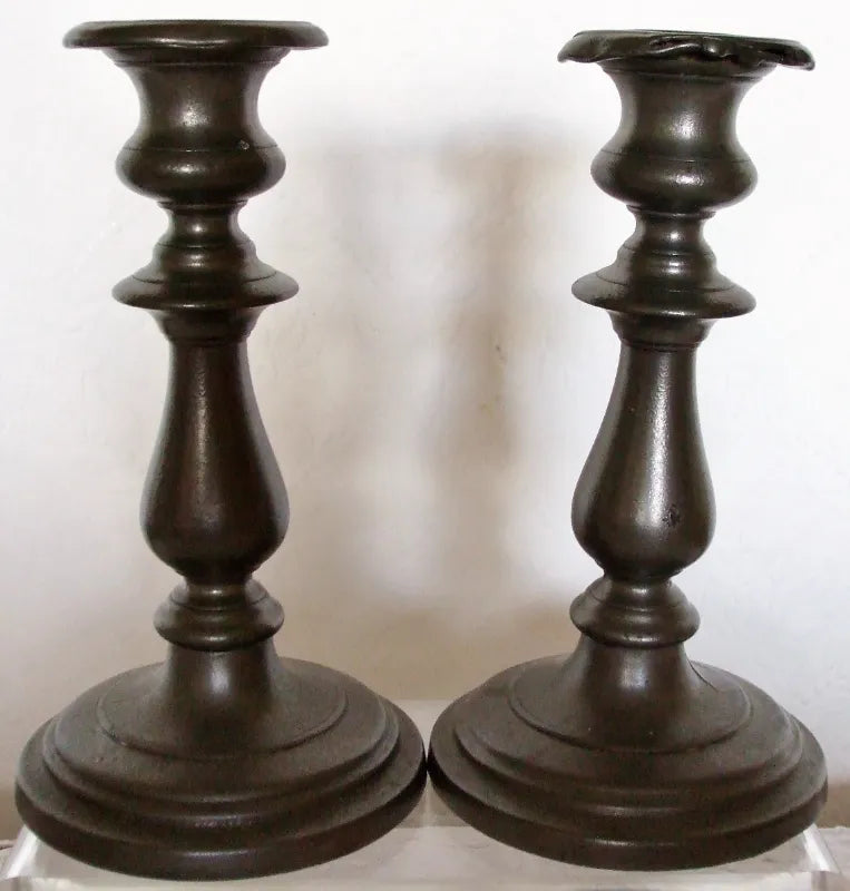 Pair Georgian Pewter Candlesticks