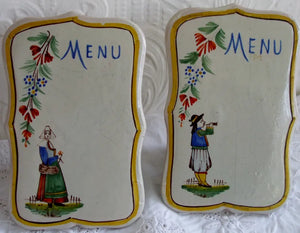 Pair HRQuimper Menu Holders