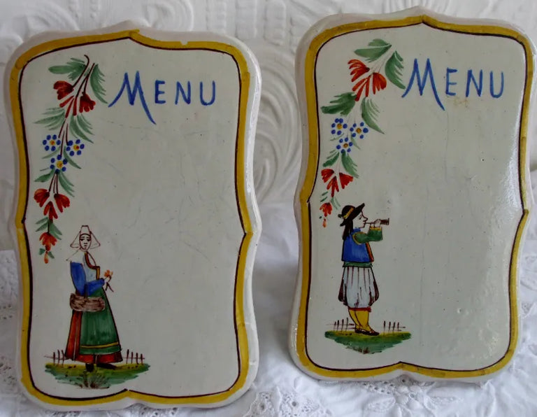 Pair HRQuimper Menu Holders