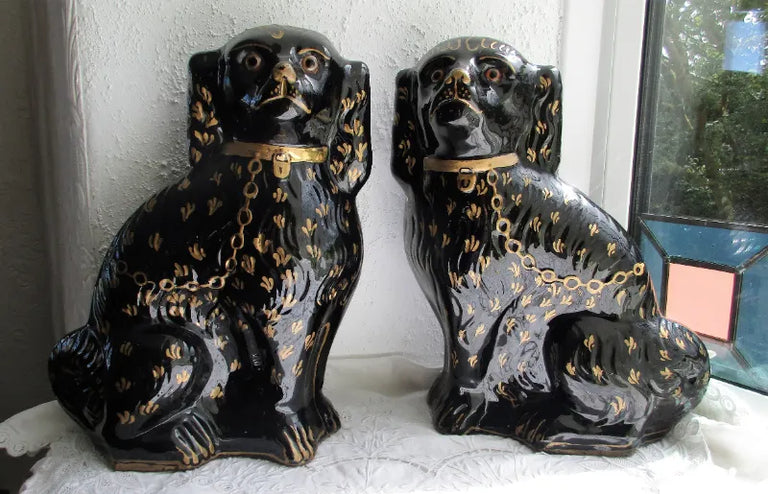 Pair Jackfield Spaniels H2416 H2417