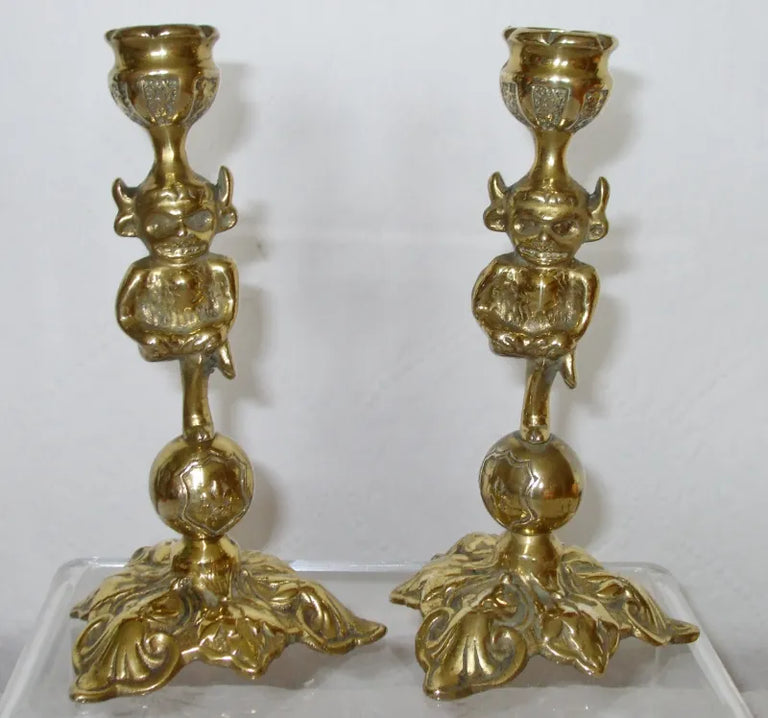Pair Lincoln Imp Candlesticks