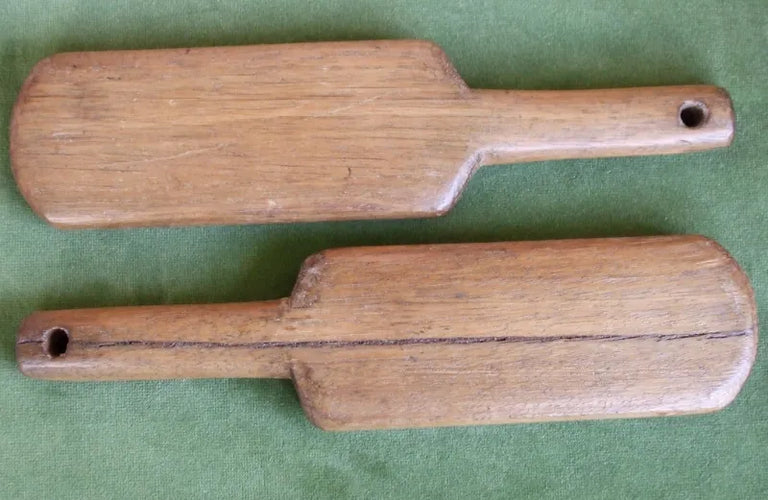 Pair of Antique Welsh Victorian Sycamore Butter Pats