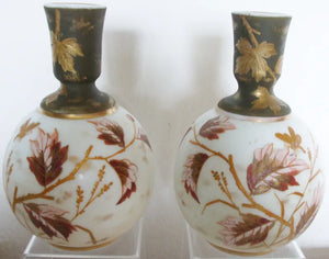 Pair Opaline Japonaiserie Vases