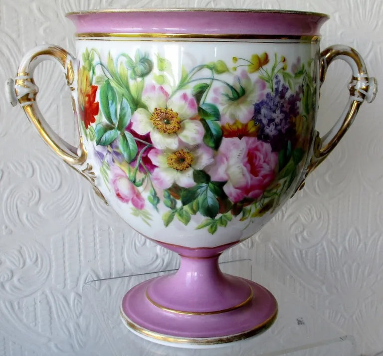 Pair of Antique French { Paris } Porcelain Vases