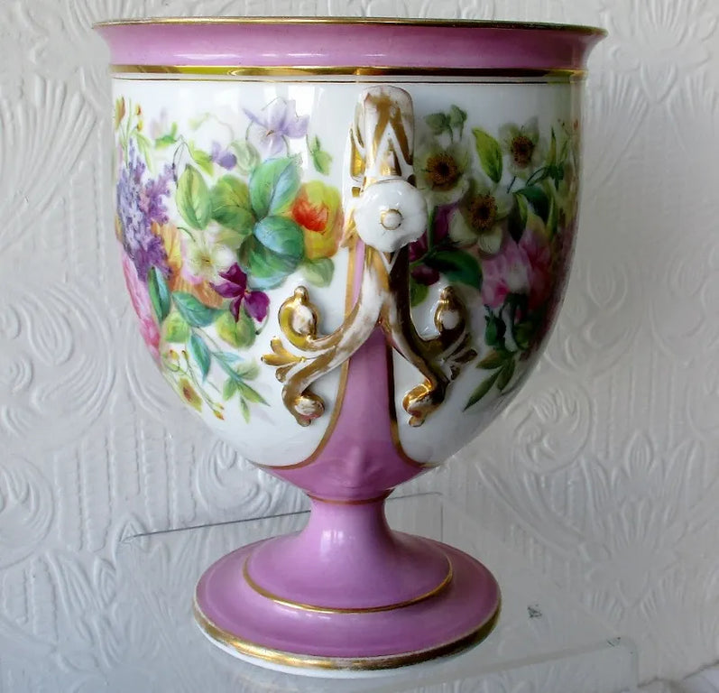 Pair of Antique French { Paris } Porcelain Vases