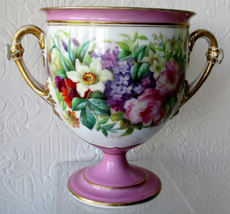 Pair of Antique French { Paris } Porcelain Vases