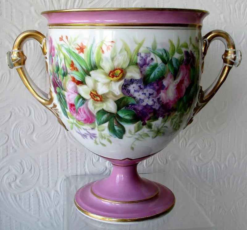 Pair of Antique French { Paris } Porcelain Vases